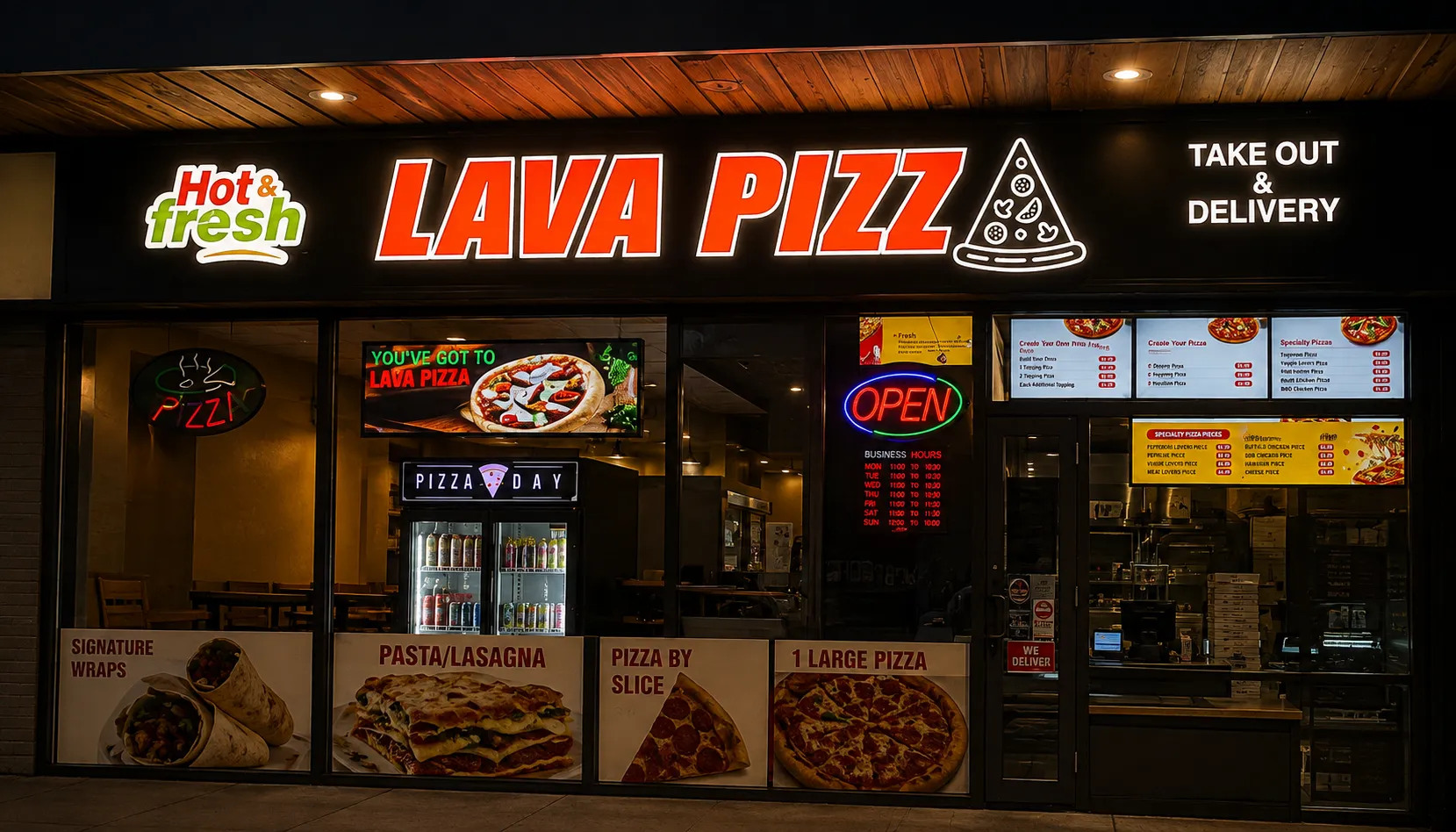 Spicy paneer tikka pizza topped with 100% Canadian mozzarella at Lava Pizza YYC Calgary